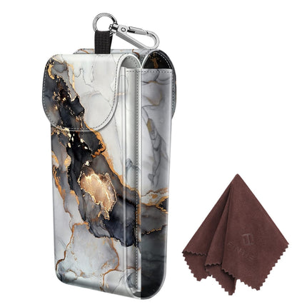 Funda doble para gafas Fintie Cloudy Marble de piel vegana