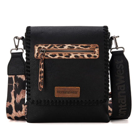 Bandolera Montana West MWC-183BK de cuero vegano para mujer