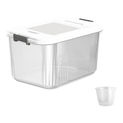 Contenedor De Almacenamiento De Arroz En Grano, Contenedor Hermético De Almacenamiento De Arroz Para Harina De Cereales, Nueces, 12,5 Kg, Blanco