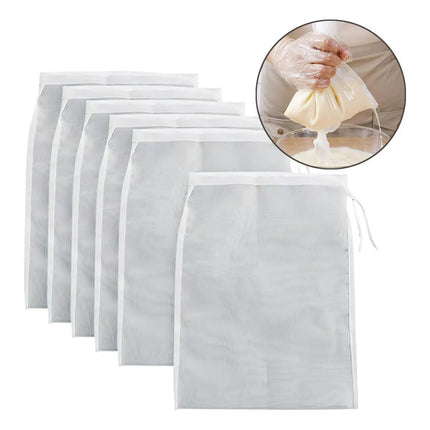 5 Bolsas Malla Fina Filtrar Colar Leche Vegetal Vegana 24*36 Blanco. 80 - 300 Mesh