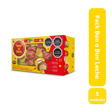 Pack 2 Bombón Bon O Bon Chocolate Leche 30 Un. X 15 Grs