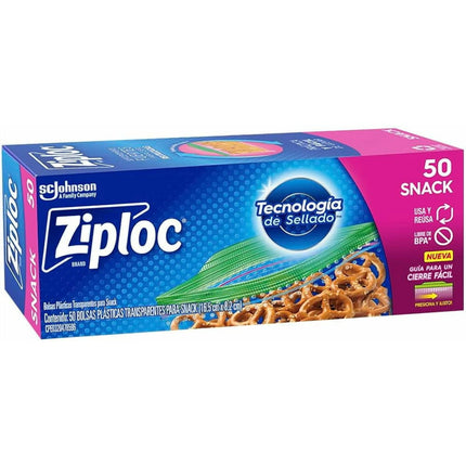 ZIPLOC BOLSA HERMETICA SNACK 50UN