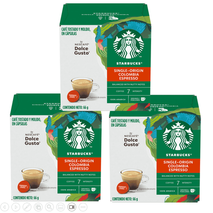 Cápsulas de Café Starbucks® Nescafé Dolce Gusto® Espresso Colombia X3 Cajas