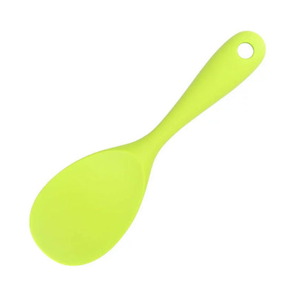 XmhyTop 2 Cucharas de Silicona para Verde sólido, 22.5x6.8 cm - Ideal para Servir Arroz, Papas y Platos Calientes sin Escarchas