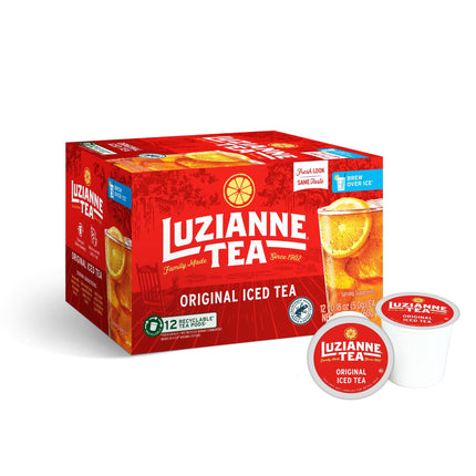 Cápsulas de té helado Luzianne sin azúcar, caja de 12 unidades (paquete de 1)