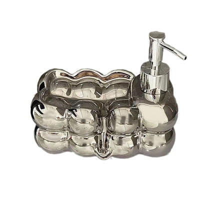 Plato De Jabón Portátil Múltiples Dispensador De Jabón Creativo Para La Cocina De Baño Plateado