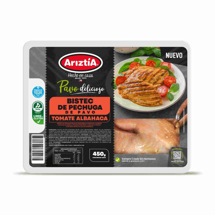 Bistec Pechuga de Pavo Tomate Albahaca, 450 g