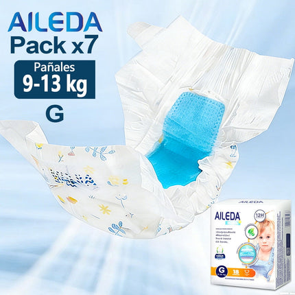 Pañales Infantiles Desechable Aileda Tamaño Grande G Total 126  Unidades Para 9-13kg Paquete Fácil De Llevar Género Sin Género