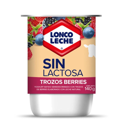 Yoghurt Batido Sin lactosa con Trozos sabor Berries Pote, 140 g | Apishop