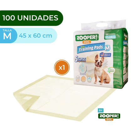 100 Pañales Sabanillas Mascotas Perros 45x60cm Zooper Dog