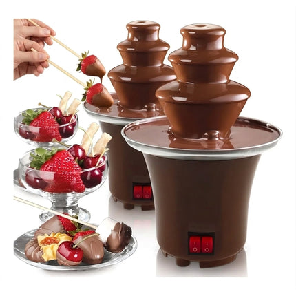 Fuentes De Chocolate Combo 2 Electrica Cascada Fondue Profesional 3 Pisos Doble Boton Calentamiento Y Motor Fiestas FIGOIMPORT