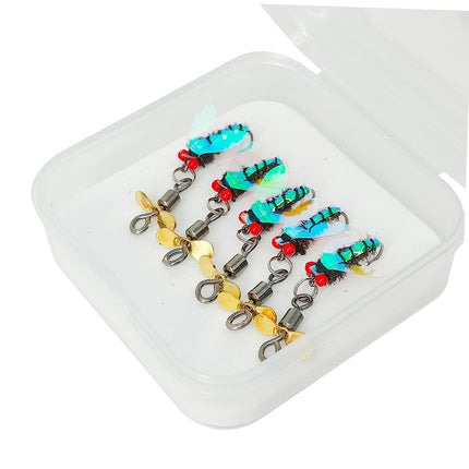 5 Piezas Señuelos De Pesca Con Caja Cebos De Simulación De Mosca Para Regalos Hombres Estilo De Agua Dulce A