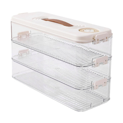 Contenedores De Almacenamiento De Alimentos Con Tapa Organizador De Refrigerador Contenedor Para Carne Cocina 3 Capas
