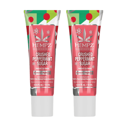 Bálsamo labial Hempz, menta triturada, azúcar y hierbas, 13 ml (paquete de 2)