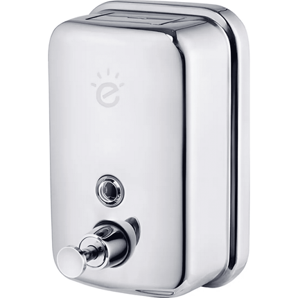 Dispensador de jabón líquido y detergente de acero inoxidable de 500 ml para pared, color cromado