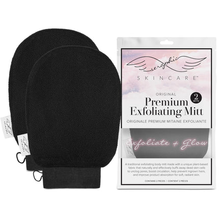 Guante exfoliante SERAPHIC SKINCARE Premium (2 unidades) 100% vegano