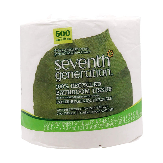 Papel higiénico de séptima generación, 500 hojas, 500 unidades