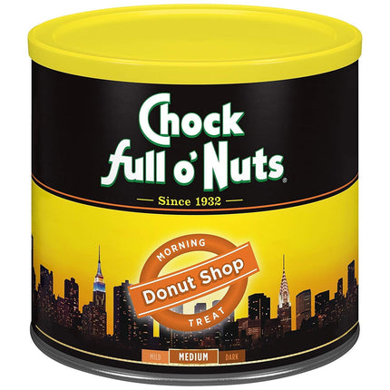 Café molido Chock Full o' Nuts Donut Shop, tostado medio, 680 ml
