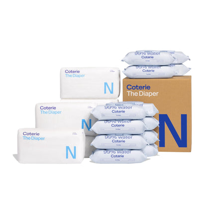 Kit de pañales y toallitas para bebés, talla NB (186 pañales y 672 toallitas)