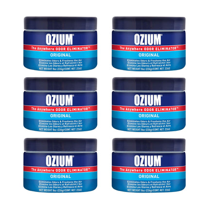 Gel eliminador de olores Ozium, 240 ml, paquete de 6 para hogares, automóviles y oficinas