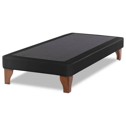 Base De Cama Europea 1.5 Plaza Negro Felpa 105X190cm