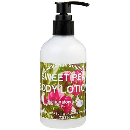 Loción Corporal de Chícharos Dulces, con Sábila y Vitamina E, Piel Seca, Manteca de Karité No Grasa, Aceite de Almendras, Tanto para Hombres Como para Mujeres, Fragancia Natural, Vegana