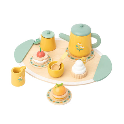 Juego De Té De Madera Juguetes Playset Casa De Muñecas Accesorios Pastel Juguetes Para Niñas Pequeñas