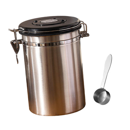 Almacenamiento De Granos De Café, Botes De Azúcar De Té Multifuncionales Para Galletas De Harina De Té, Plateado, 1,8 L
