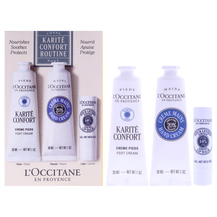 Set de cuidado de la piel LOccitane Shea Travel Must Haves con crema para pies