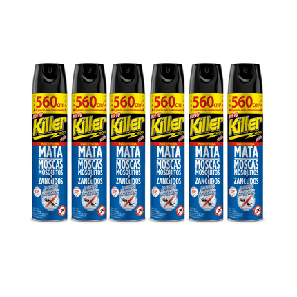Pack 6 Insecticida en Aerosol 560cc Protección Total Contra Mosquitos y Moscas