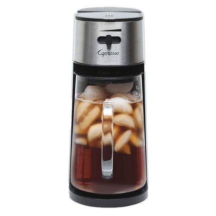 Máquina de té helado Capresso de acero inoxidable con jarra de vidrio de 2,5 litros