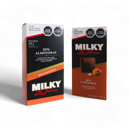Pack X 6 Chocolate Milky S/azucar Almendras 100g La Iberica