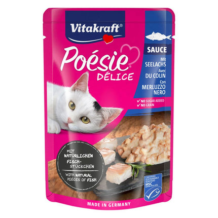 Alimento Húmedo Gato Vitakraft Poésie Délice Salsa Abadejo 85 g