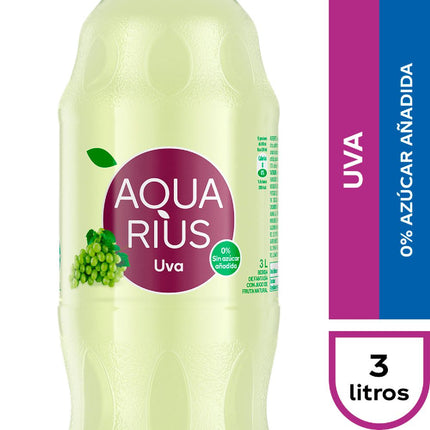 Agua Saborizada Aquarius Uva 3 L