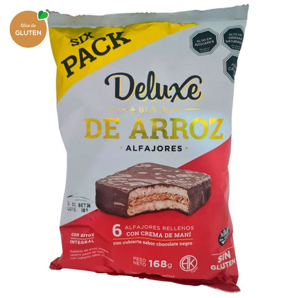 Alfajor de Arroz Deluxe & Bla Bla Mantequilla de Maní 168 g 6 un.