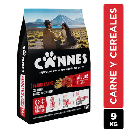 Alimento Perro Adulto Cannes Carne y Cereales 9 kg