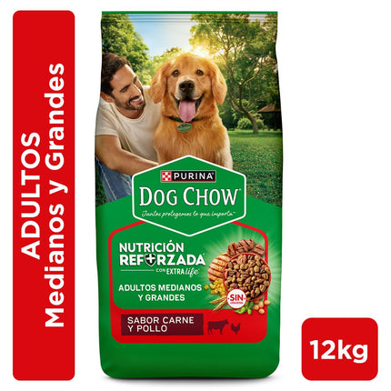 Alimento Perro Adulto Dog Chow Medianos y Grandes Carne y Pollo 12 kg