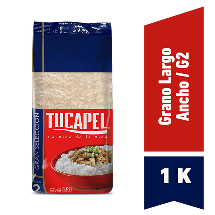 Arroz Grado 2 Tucapel Grano Largo y Ancho Graneado 1 kg