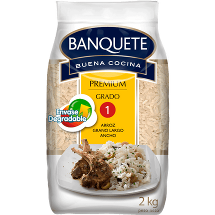 Arroz Grado 1 Banquete Premium Grano Largo 2 kg