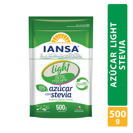 Azúcar Blanca Iansa Light con Stevia 500 g