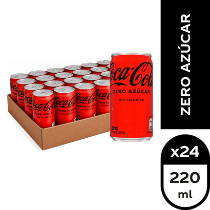 Pack 24 un. Bebida Coca-Cola Zero Lata 220 cc