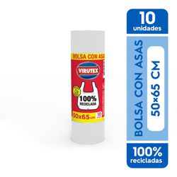 Bolsa de Basura Virutex Blanca con Asas 100% Reciclada 50 x 65 cm 10 un.