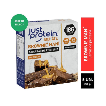 Barra Proteína Justprotein Isolate Brownie Maní 5 un.