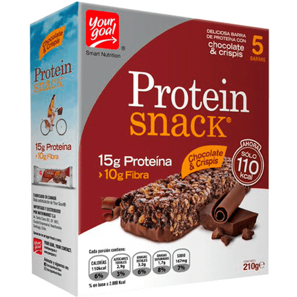 Barra Proteína Your Goal Snack Chocolate Crispis 5 un.