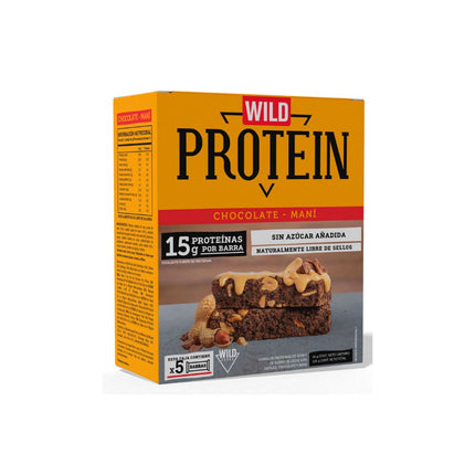 Barra Proteína Wild Protein Chocolate Maní 5 un. 45 g, 225 g neto