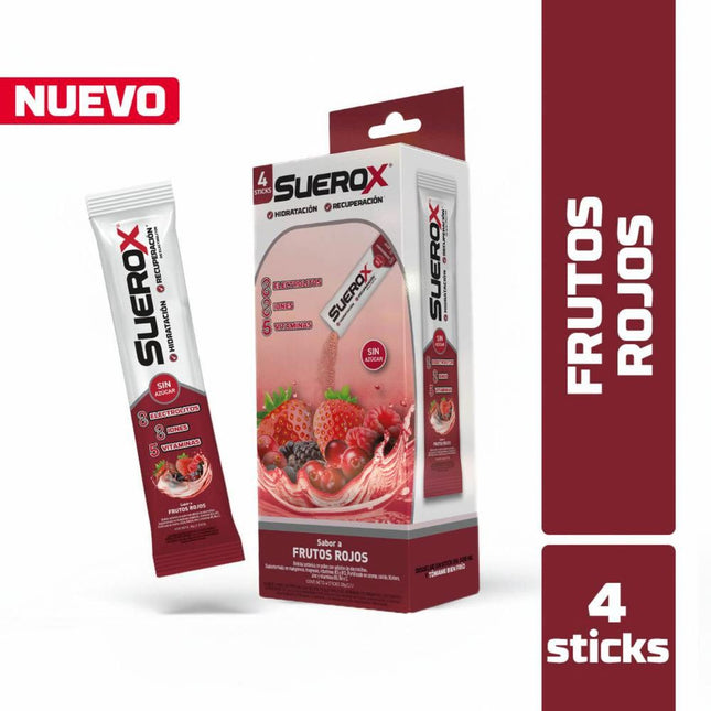 Bebida Isotónica en Polvo Suerox Frutos Rojos 4 un.