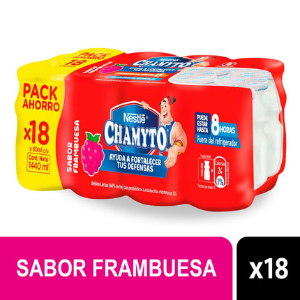 Bebida Láctea Probiótica Chamyto Frambuesa 18 x 80 ml