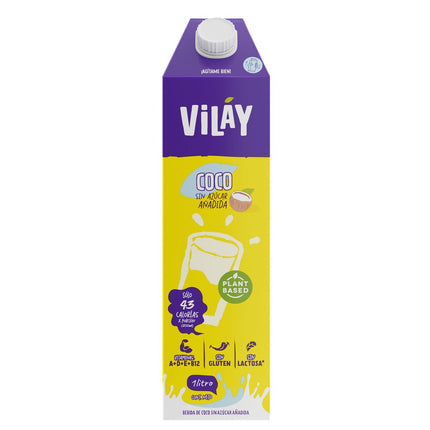 Bebida Vegetal Vilay Coco Sin Azúcar Sabor Original 1 L