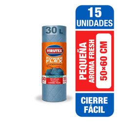 Bolsa de Basura Virutex Flex Cierre Fácil 50 x 60 cm 15 un.