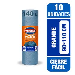 Bolsa de Basura Virutex Flex Cierre Fácil 90 x 110 cm 10 un.